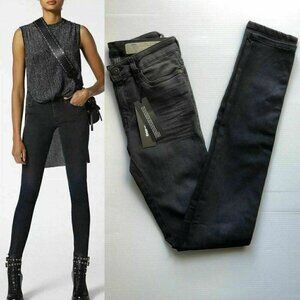 Diesel Women Dark Gray Denim SKINZEE 084JI Super Skinny Jeans Size W24 L32